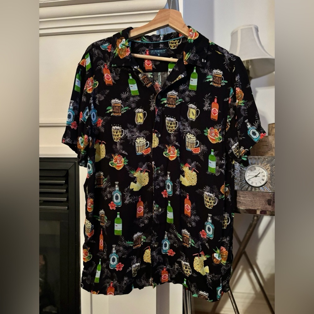 Men’s themed button down top